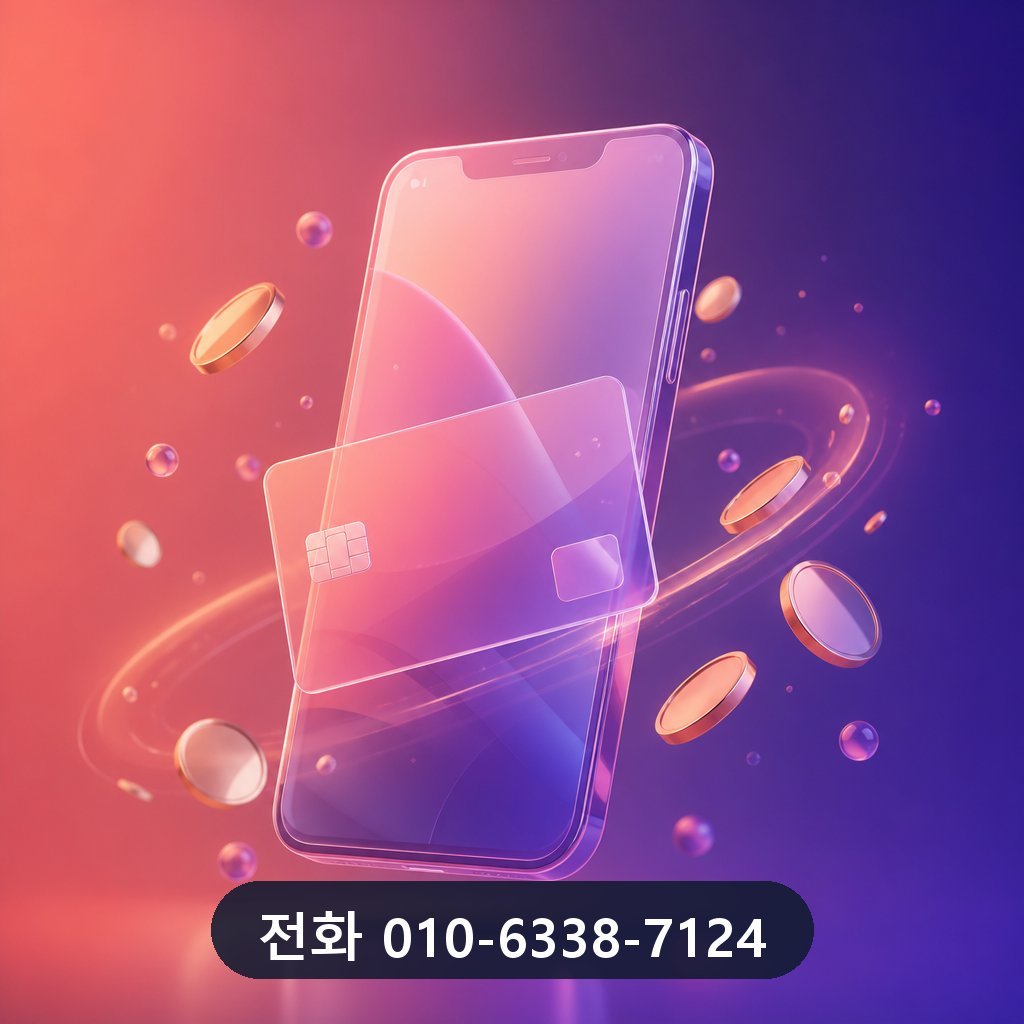 카드 한도 현금화 대표 이미지 · 문의 010-6338-7124